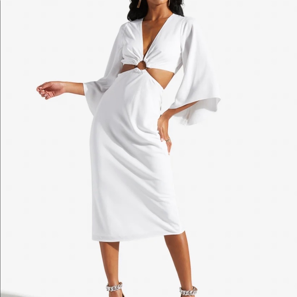 Retro White Cutout Dress